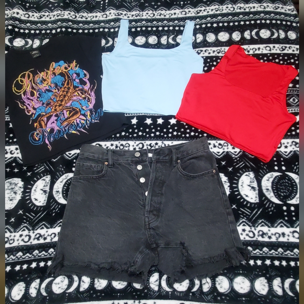 Jean Shorts & Tee/Tanks Set